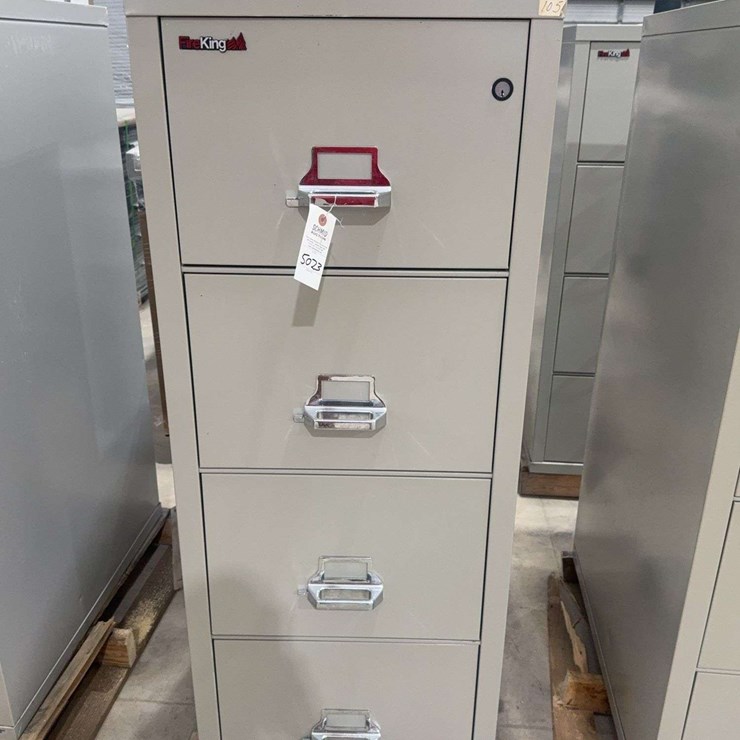 1 Fire proof cabinet with keys, 4 drawers, 20-3/4" W x 31-1/2"D x 52-3/4T
