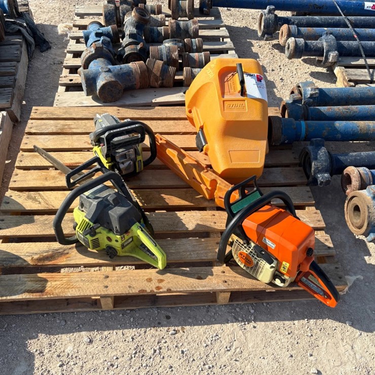 (3) gas powered chainsaws