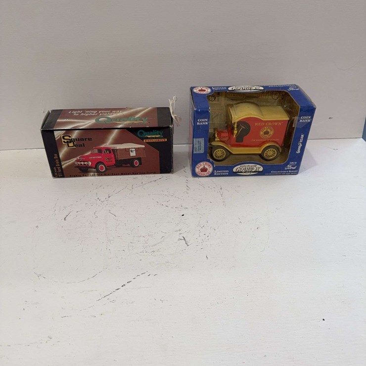 Red Crown Coin Bank, Square Deal 200 series collector truck