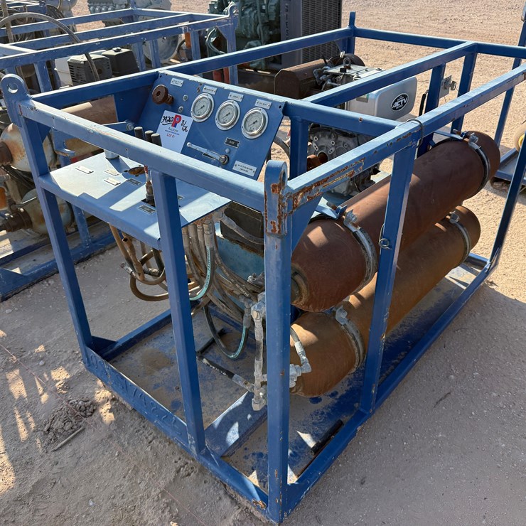 3K WP 2-BOTTLE ACCUMULATOR NITROGEN BACKUP / TEST SKID P/B KUBOTA ACTV DIESEL ENGINE