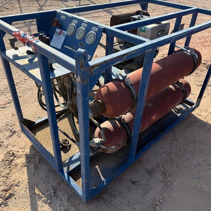 3K WP 2-BOTTLE ACCUMULATOR NITROGEN BACKUP / TEST SKID P/B KUBOTA ACTV DIESEL ENGINE