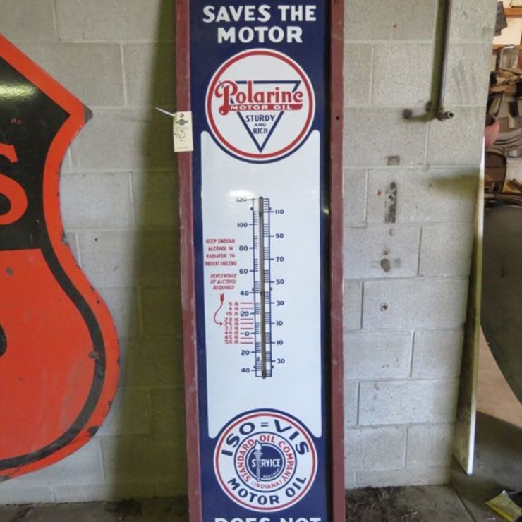 Iso-Vis Polarine Porcelain Thermometer Sign
