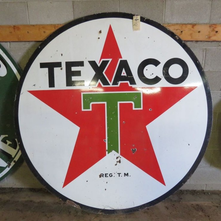 Texaco Double Sided Porcelain Sign