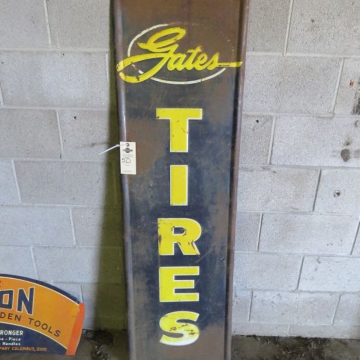Gates Tires Painted Tin Sign