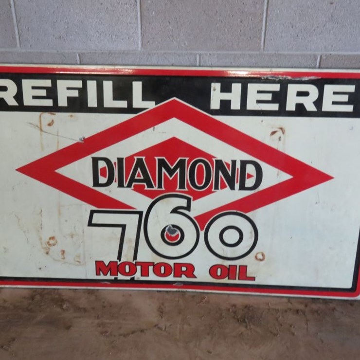 Diamond Motor Oil Porcelain Sign