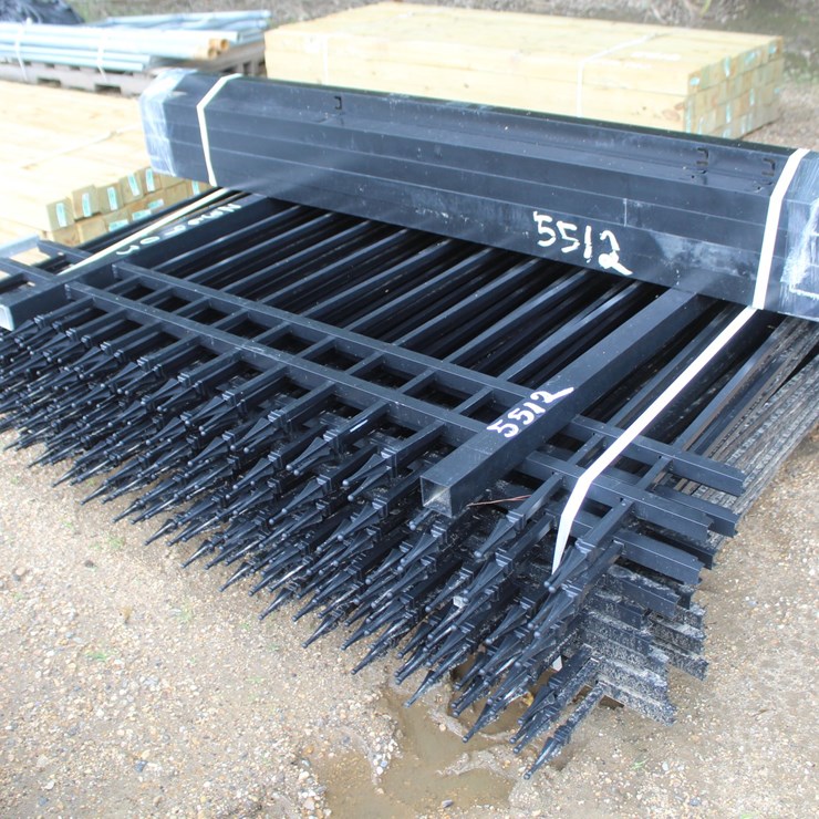 #5144 • BUNDLE OF APPROX 16 ALUMINUM FENCE PANELS, GATE AND POST