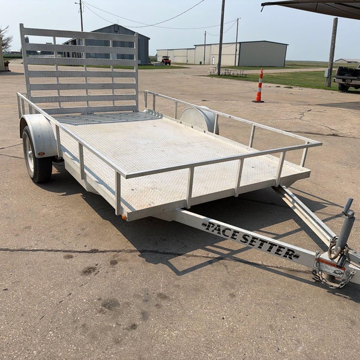 2018 K&O PaceSetter 7ft x 12ft Aluminum Bumper Hitch Flatbed Trailer