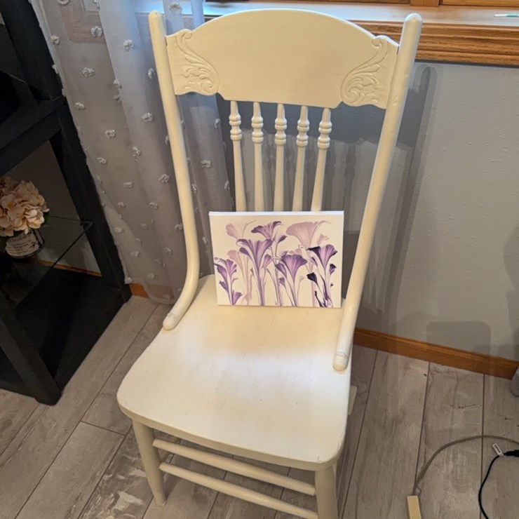 White chair with painting