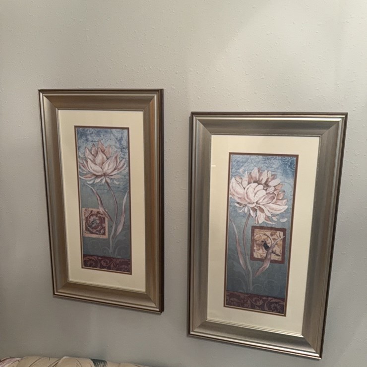 Two matching modern wall pictures