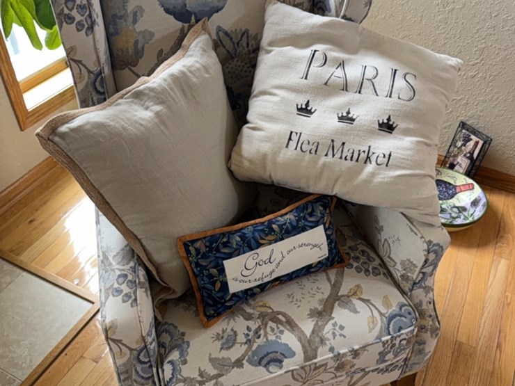 wing-back-chair-with-matching-paris-pillow-and-others-image-1
