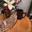 everything-on-top-of-the-table,-includes-driftwood-decorated-piece,-flowers,-starkweather-public-school-mug-from-1977-image-6