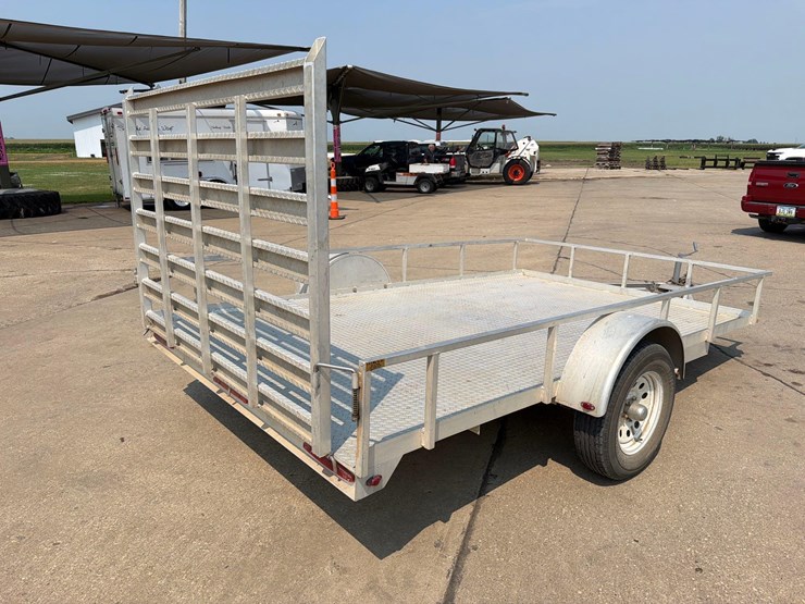 2018-k&o-pacesetter-7ft-x-12ft-aluminum-bumper-hitch-flatbed-trailer-image-4