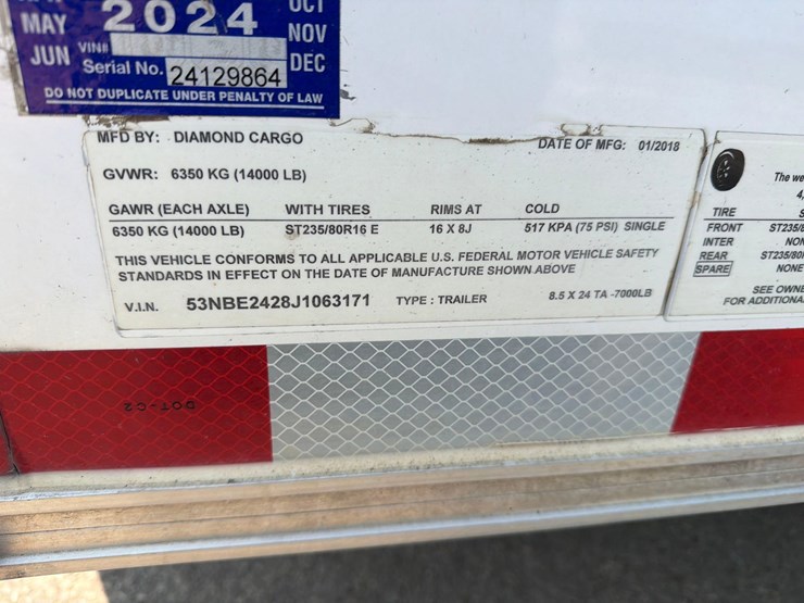 2018-diamond-100”-x-24ft-bumper-hitch-enclosed-trailer-image-34