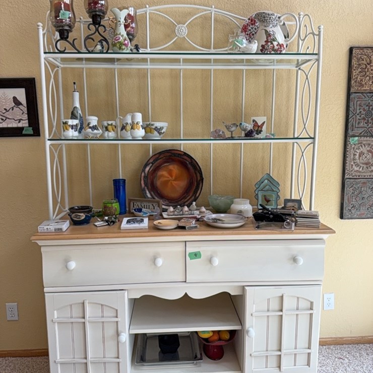 Cabinet with glass shelves(does not include items)