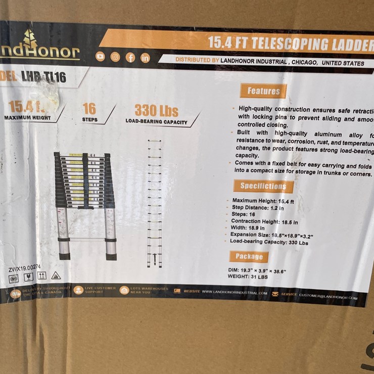 #10606 • LandHonor 15.4' Telescoping Ladder (Mosinee, WI)