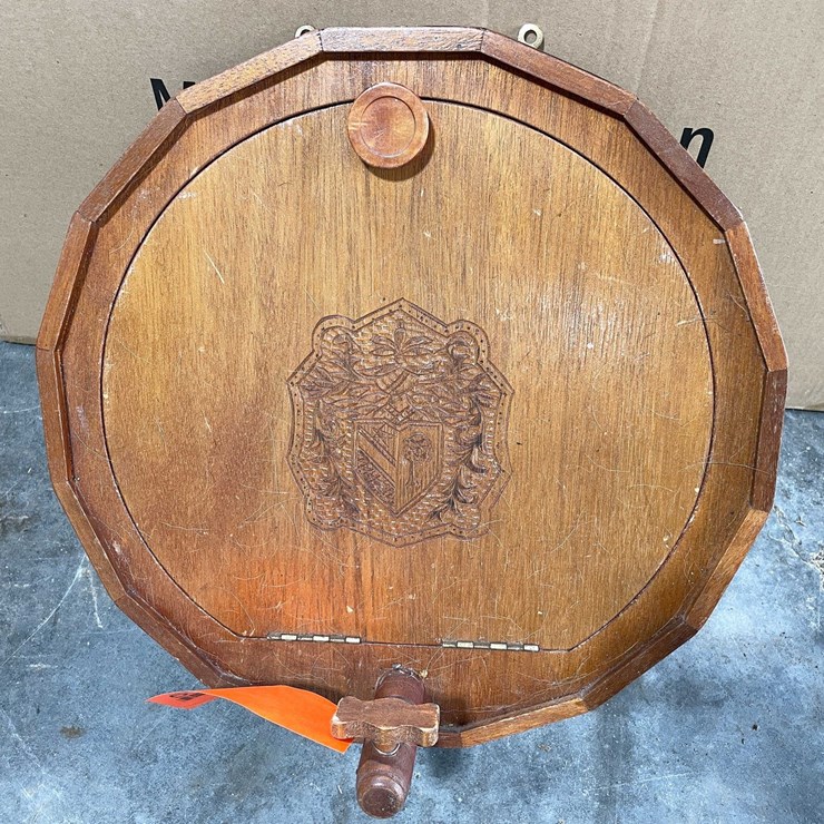 #5754 • Vintage Wood Keg Mini Bar Liquor Wall Mount Cabinet