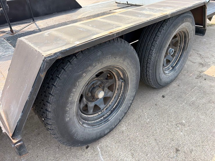 74”-x-16ft-flatbed-trailer-w/-fuel-barrel-image-7