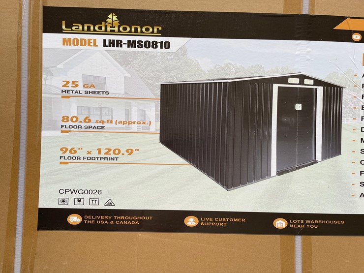 #10618-•-landhonor-8'-x-10'-galvanized-apex-roof-metal-shed-(mosinee,-wi)-image-1