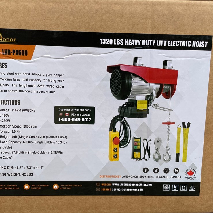 #10613 • LandHonor 1320 lb. Lift Electric Hoist (Mosinee, WI)
