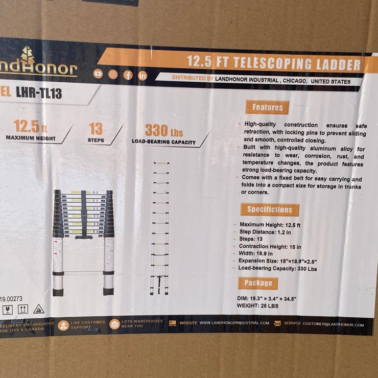 #10607 • LandHonor 12.5' Telescoping Ladder (Mosinee, WI)