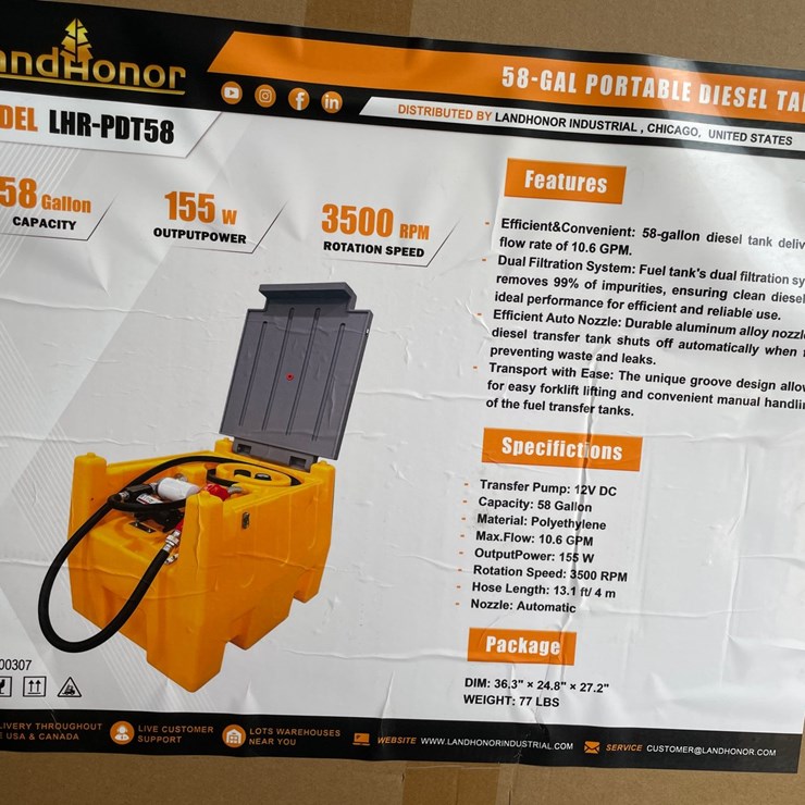 #10614 • LandHonor 58 Gallon Portable Diesel Tank (Mosinee, WI)