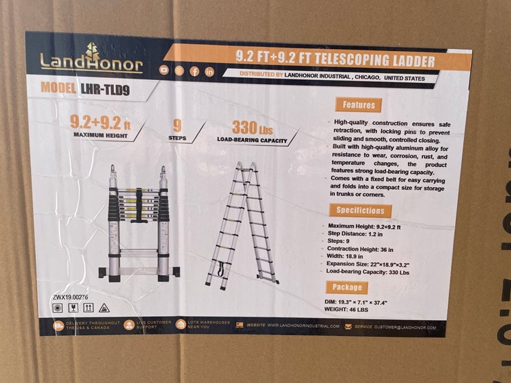 #10608-•-landhonor-9.2'-+-9.2'-telescoping-ladder-(mosinee,-wi)-image-1