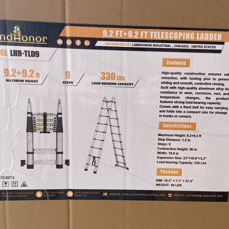 #10608 • LandHonor 9.2' + 9.2' Telescoping Ladder (Mosinee, WI)