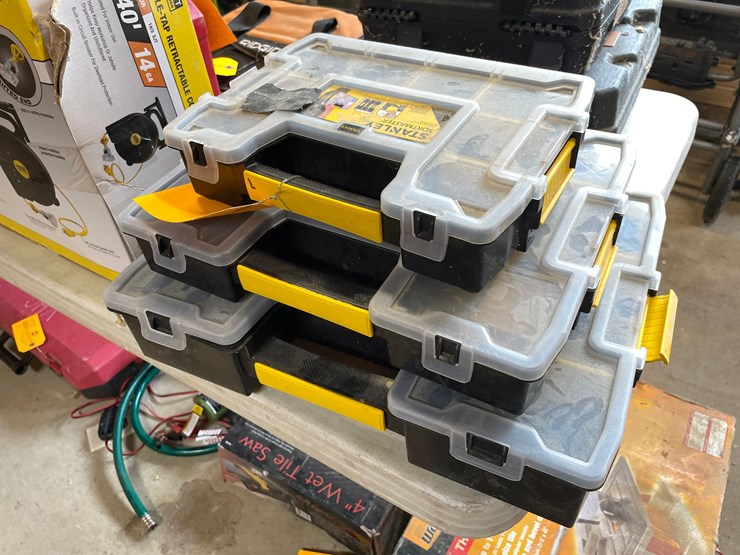 #10138-•-(3)-stanley-organizer-cases-with-drill-bits-image-1