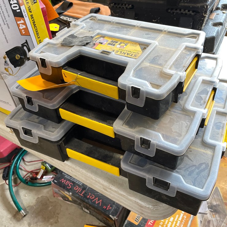#10138 • (3) Stanley Organizer Cases with Drill Bits