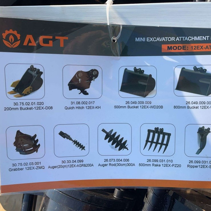 (9) AGT Mini Excavator Attachments