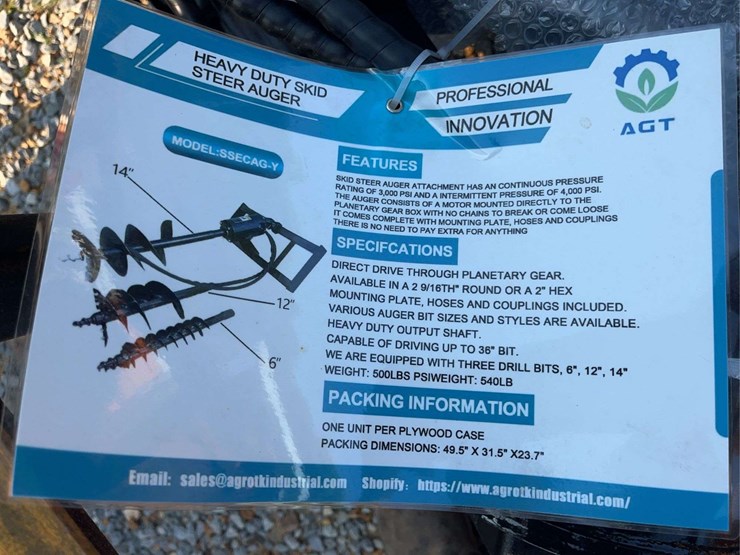 mower-king-skid-steer-auger-and-(3)-bits-image-2
