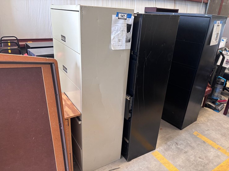#147-•-five-drawer-file-cabinet-(beige/black)---quantity-of-2-image-1