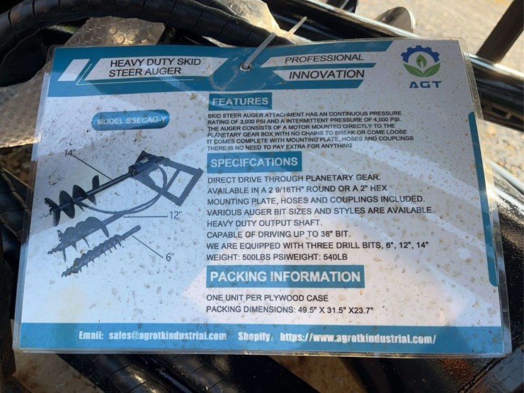 mower-king-skid-steer-auger-and-(3)-bits-image-2