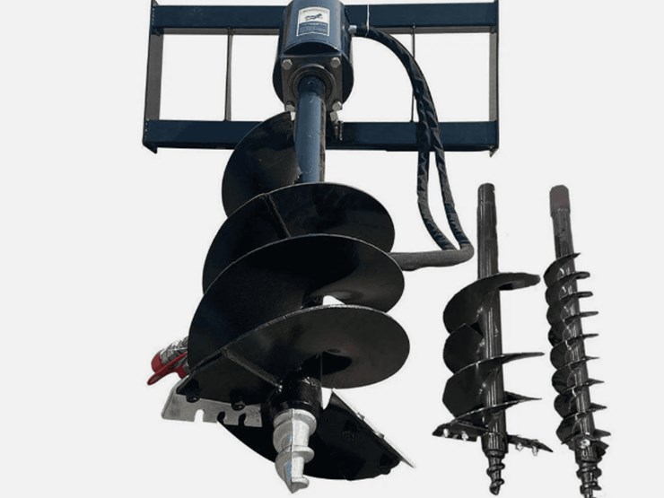 mower-king-skid-steer-auger-and-(3)-bits-image-1
