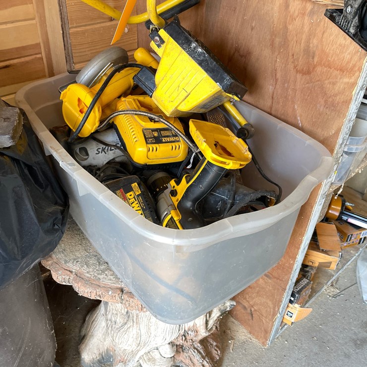#10139 • Tote of DeWalt Tools