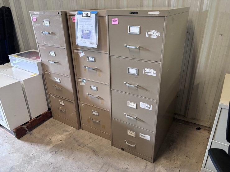#186-•-(3)-four-drawer-filing-cabinets-image-1