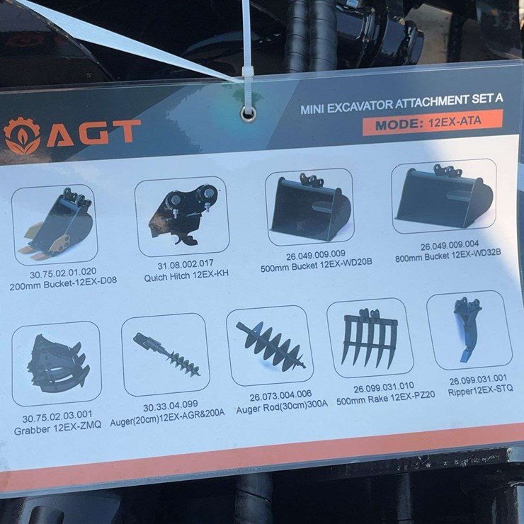 (9) AGT Mini Excavator Attachments