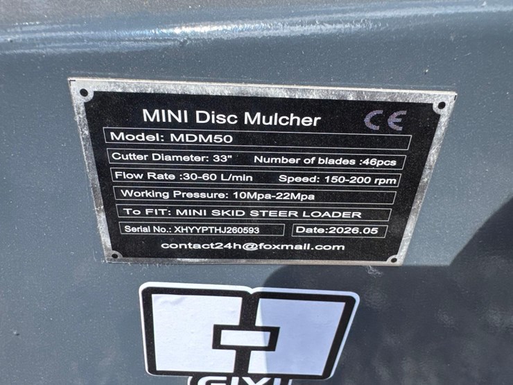 new-giyi-co-mini-stand-on-skidloader-disc-mulcher-attachment-model-mdm50-image-2