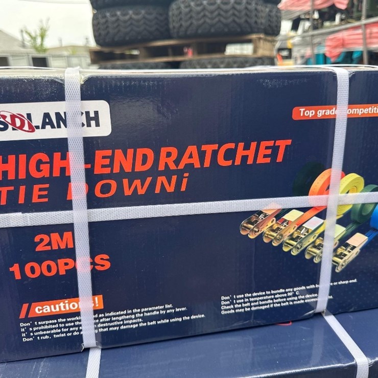(100) New SD Lanch 2M Ratchet Tie Downs
