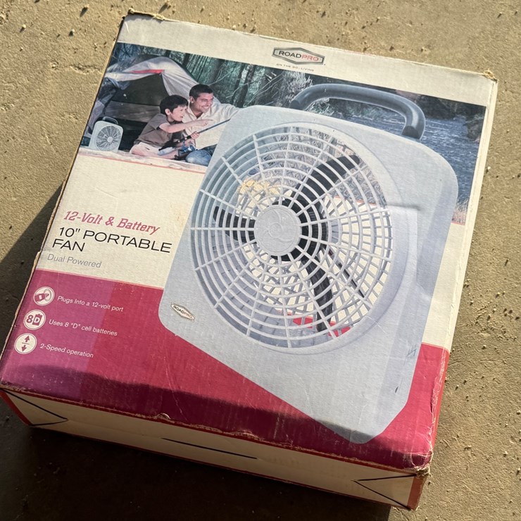 #2028 • ROADPRO 12VOLT 10IN PORTABLE FAN AND BATTERY