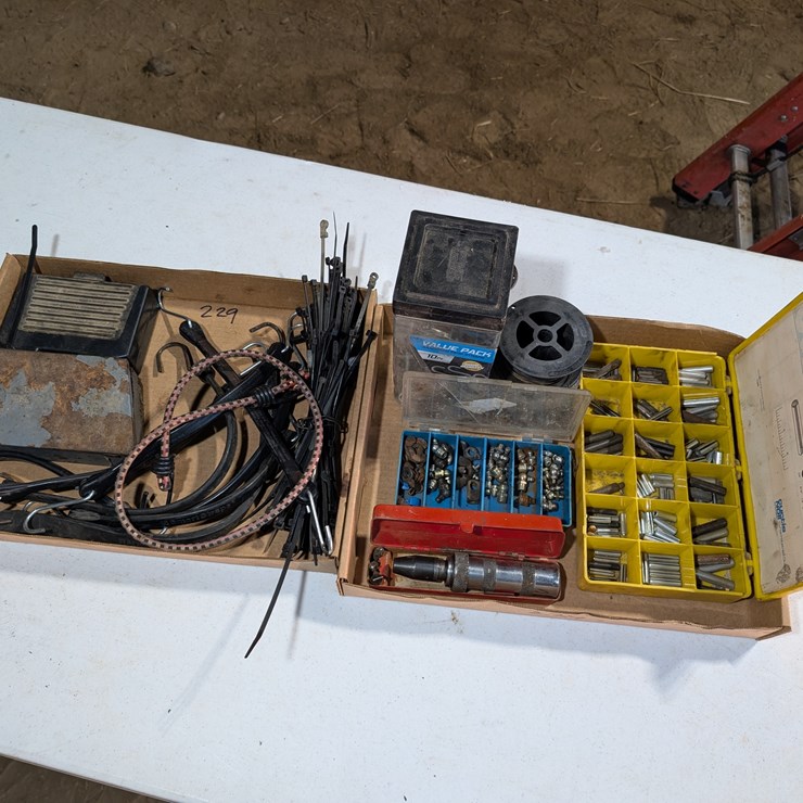 (2) flats of Misc. hardware & drill bits. #229