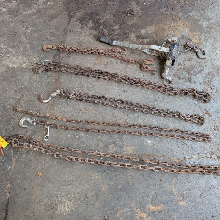 Misc. chains & come-along. #249