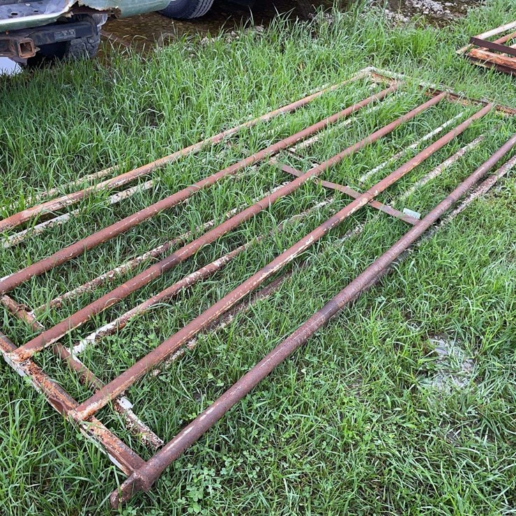 2- 10ft steel cattle gates with hinges