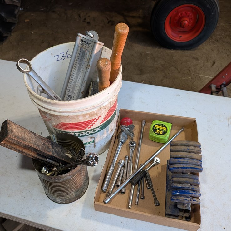 Misc. ratchets, extensions, hanging scales, and Misc. tools. #236