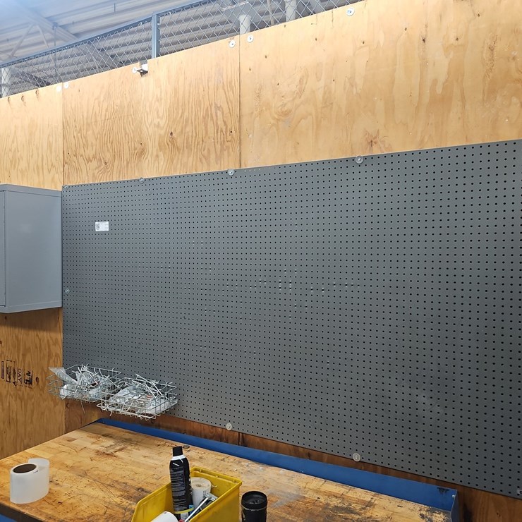 ULINE METAL PEG BOARD AND CABINET
