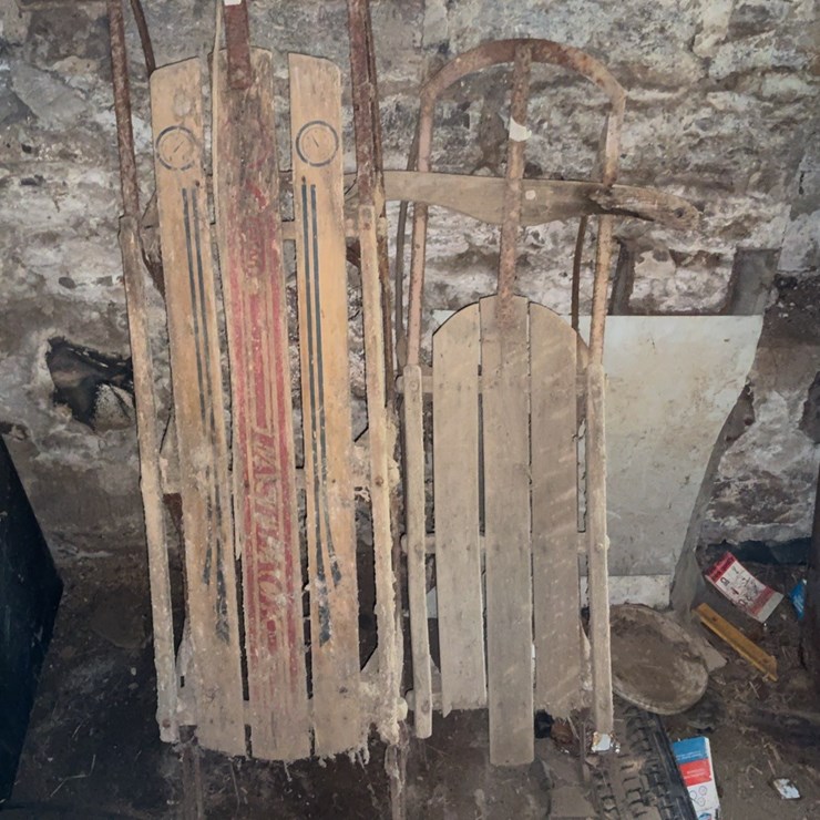 Old wooden sleighs. #264
