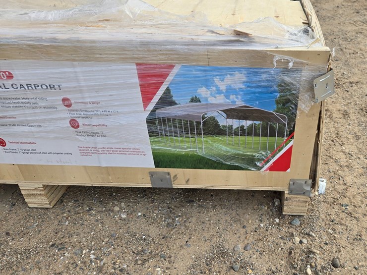 #2058-•-20x40-all-steel-carport-w/-open-sidewalls-**box-has-some-damage**-image-3