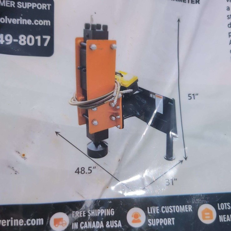 (1) Wolverine Skid Steer Post Driver PD-12-08D