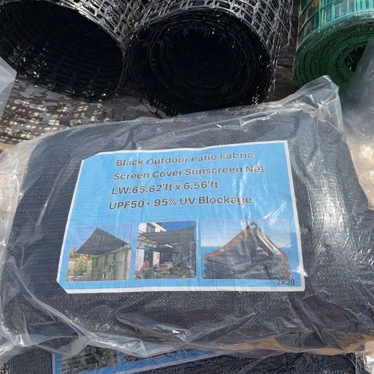 Black Outdoor Patio Fabric Screen Cover Sunscreen Net
