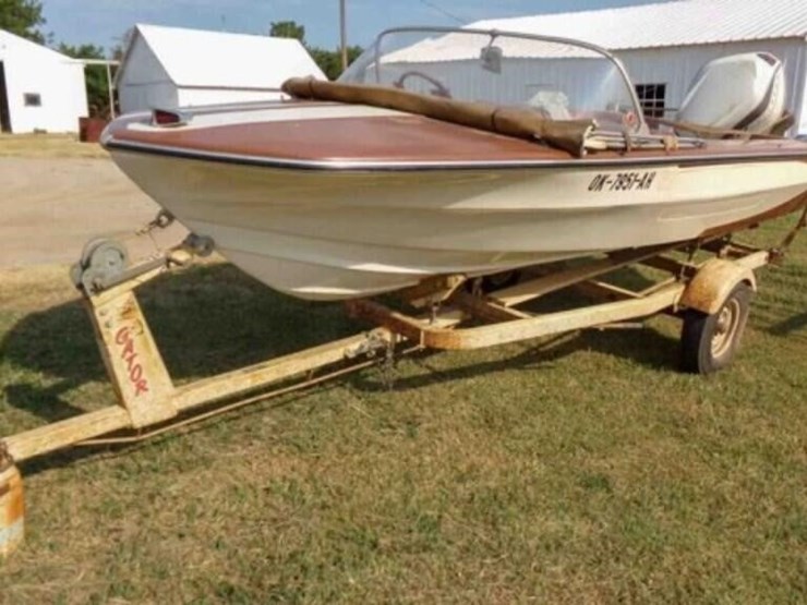 1966-glastron-15'-boat-and-trailer,-evenrude-image-1